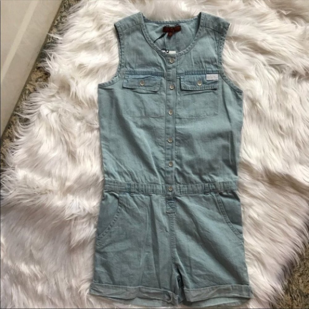 7 For All Mankind Girl Denim Romper